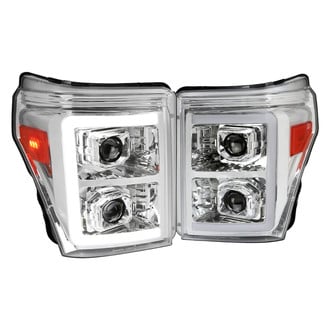 Spec-D® - Driver and Passenger Side Chrome Sequential LED DRL Bar Projector Headlights