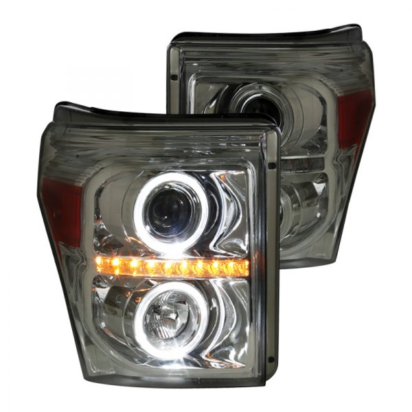 Spec-D® - Chrome/Smoke Dual Halo Projector Headlights with LED Turn Signal