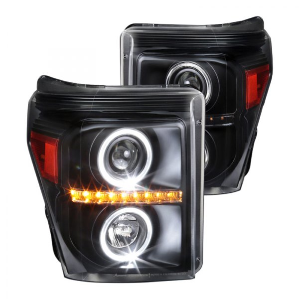 Spec-D® - Black Dual Halo Projector Headlights with LED Turn Signal