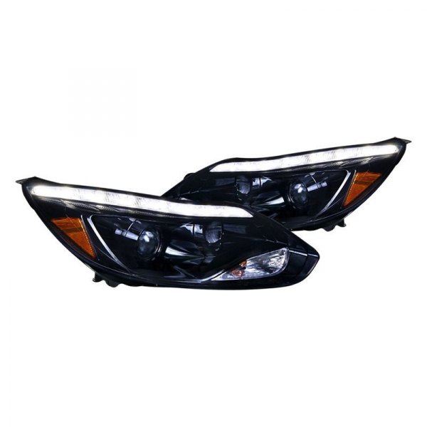Spec-D® - Black/Smoke Projector Headlights with Switchback LED DRL, Ford Focus
