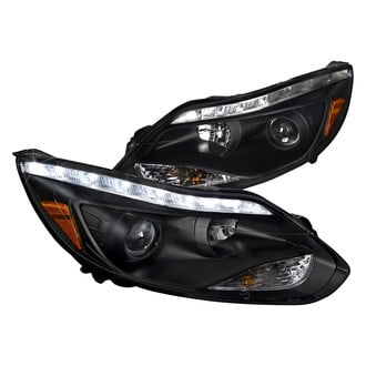 Spec-D® - Driver and Passenger Side Black Projector Headlights with Switchback LED DRL