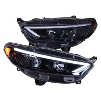 Spec-D® - Driver and Passenger Side Glossy Black/Smoke Sequential LED DRL Bar Projector Headlights