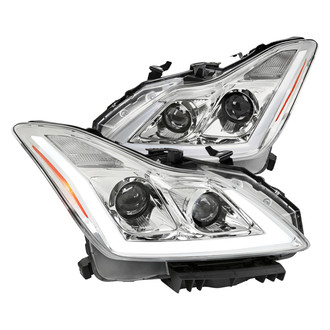Spec-D® - Driver and Passenger Side Chrome Sequential LED Light Tube Projector Headlights