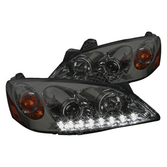 Spec-D® - Driver and Passenger Side Chrome/Smoke Projector Headlights with LED DRL