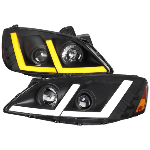 Spec-D® - Matte Black Sequential LED Light Tube Projector Headlights