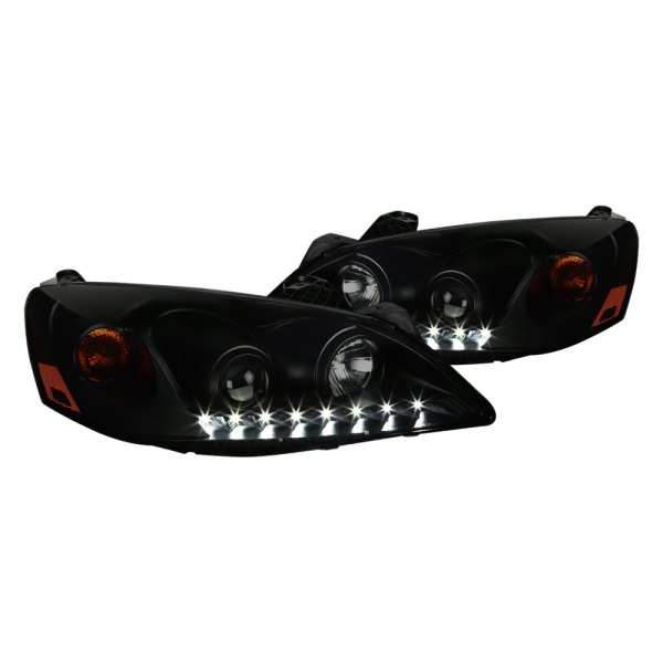 Spec-D® - Black/Smoke Projector Headlights with LED DRL, Pontiac G6