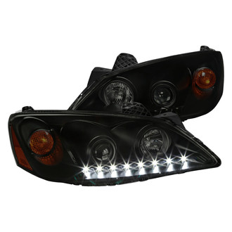 Spec-D® - Driver and Passenger Side Black/Smoke Projector Headlights with LED DRL