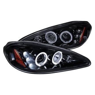 Spec-D® - Driver and Passenger Side Gloss Black/Smoke Dual Halo Projector Headlights with Parking LEDs