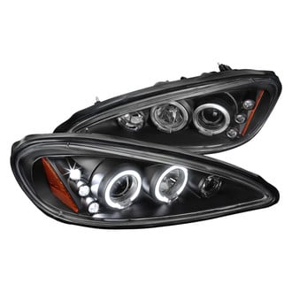 Spec-D® - Driver and Passenger Side Black Dual Halo Projector Headlights with Parking LEDs