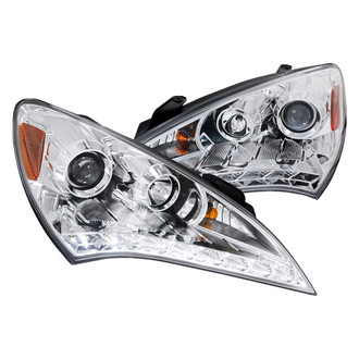 Spec-D® - Driver and Passenger Side Chrome Projector Headlights with R8 Style LEDs