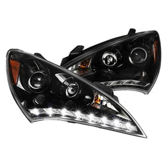 Spec-D® - Driver and Passenger Side Gloss Black Projector Headlights with LED DRL