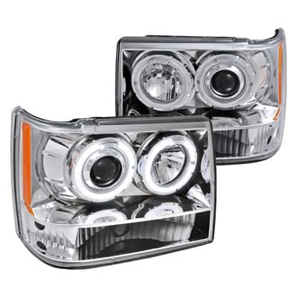 Spec-D® - Driver and Passenger Side Chrome LED Dual Halo Projector Headlights