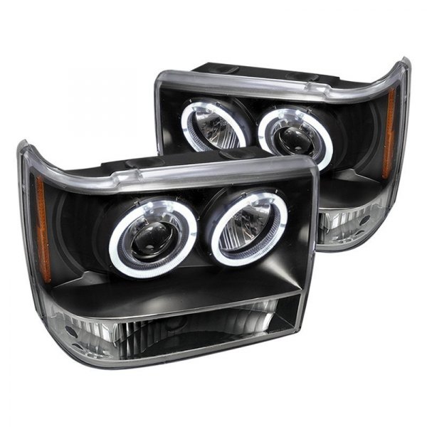 Spec-D® - Black LED Dual Halo Projector Headlights, Jeep Grand Cherokee