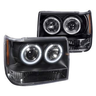 Spec-D® - Driver and Passenger Side Black LED Dual Halo Projector Headlights