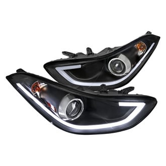 Spec-D® - Driver and Passenger Side Black LED DRL Bar Projector Headlights