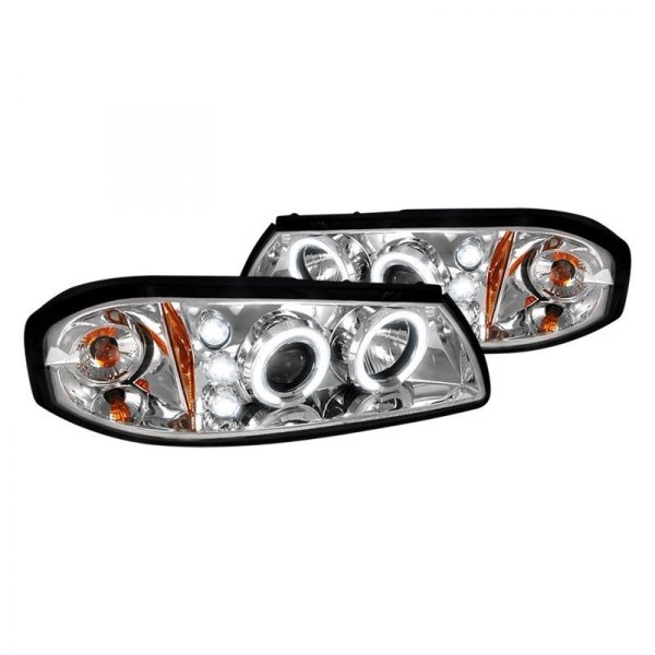 Spec-D® - Chrome Dual Halo Projector Headlights with Parking LEDs, Chevy Impala