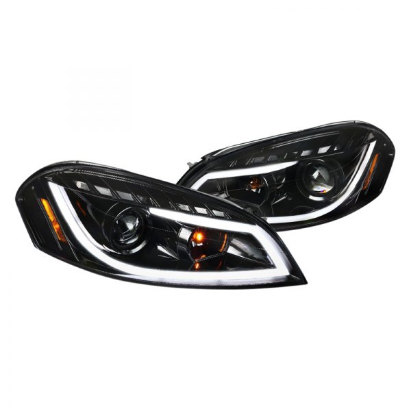 Spec-D® - Gloss Black LED DRL Bar Projector Headlights