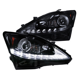 Spec-D® - Driver and Passenger Side Black/Smoke Projector Headlights with Sequential LED DRL