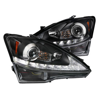 Spec-D® - Driver and Passenger Side Black Projector Headlights with Sequential LED DRL