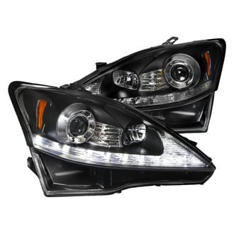 Spec-D® - Driver and Passenger Side Black Projector Headlights with Switchback LED DRL