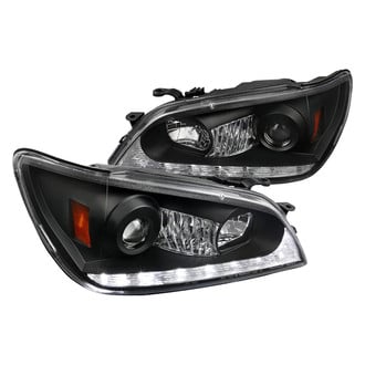 Spec-D® - Driver and Passenger Side Black Projector Headlights with Switchback LED DRL