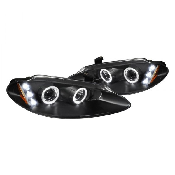 Spec-D® - Black Dual Halo Projector Headlights with Parking LEDs, Dodge Intrepid