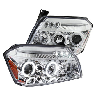 Spec-D® - Driver and Passenger Side Chrome Dual Halo Projector Headlights with Parking LEDs