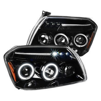 Spec-D® - Driver and Passenger Side Gloss Black Halo Projector Headlights with Parking LEDs