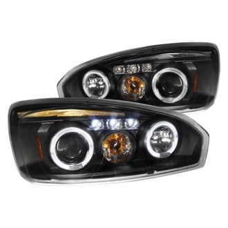 Spec-D® - Driver and Passenger Side Black Dual Halo Projector Headlights with Parking LEDs