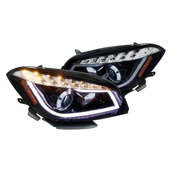 Spec-D® - Gloss Black/Smoke Projector Headlights, Chevy Malibu