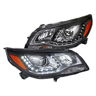 Spec-D® - Driver and Passenger Side Black Projector Headlights with LED DRL