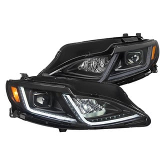 Spec-D® - Driver and Passenger Side Black Sequential LED DRL Bar Projector LED Headlights