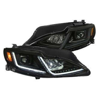 Spec-D® - Driver and Passenger Side Matte Black/Smoke Sequential LED DRL Bar Projector LED Headlights