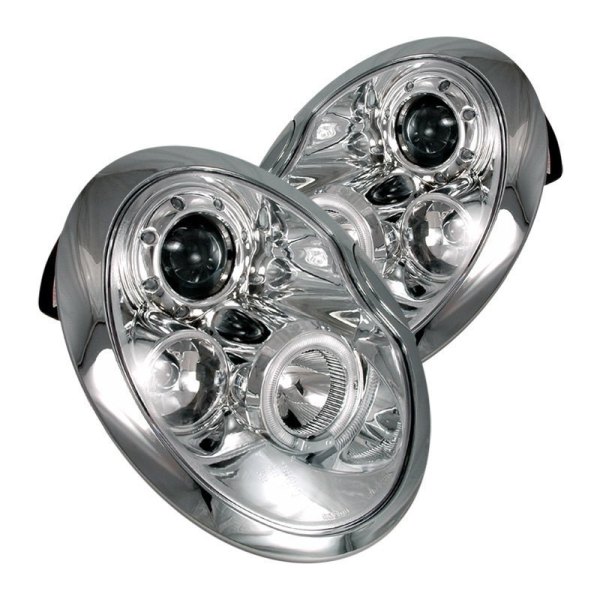 Spec-D® - Chrome Halo Projector Headlights with Parking LEDs, Mini Cooper
