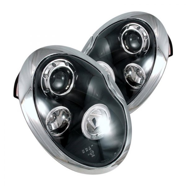 Spec-D® - Black Halo Projector Headlights with Parking LEDs, Mini Cooper