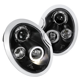 Spec-D® - Driver and Passenger Side Black Halo Projector Headlights with Parking LEDs