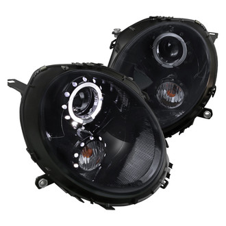 Spec-D® - Driver and Passenger Side Black/Smoke Halo Projector Headlights with Parking LEDs