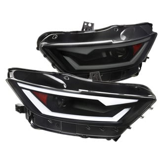 Spec-D® - Driver and Passenger Side Matte Black/Smoke LED DRL Bar Projector Headlights