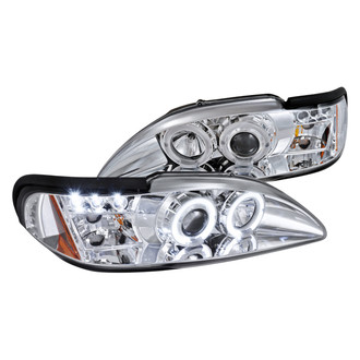 Spec-D® - Driver and Passenger Side Chrome Dual Halo Projector Headlights with Parking LEDs