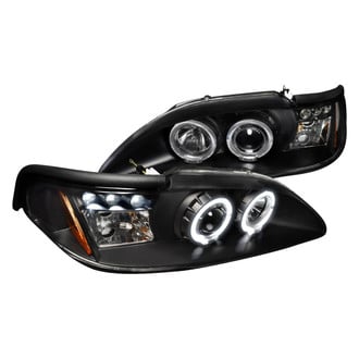 Spec-D® - Driver and Passenger Side Black Dual Halo Projector Headlights with Parking LEDs