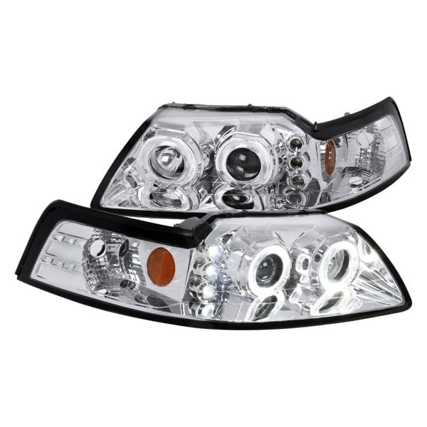 SpecD® Ford Mustang 2000 Chrome Halo Projector Headlights with