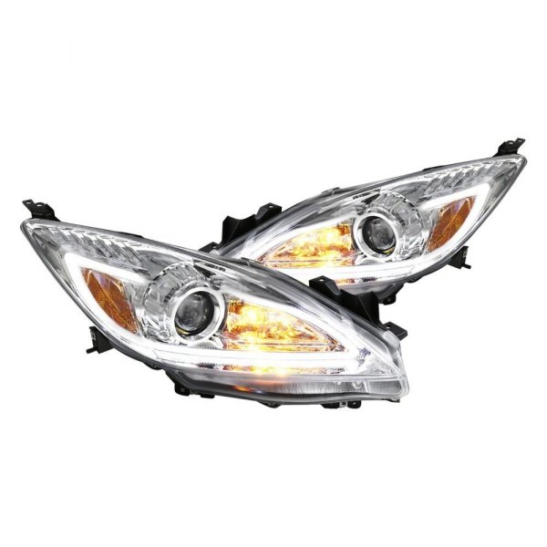 Spec-D® - Chrome LED DRL Bar Projector Headlights, Mazda 3