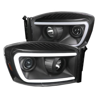 Spec-D® - Driver and Passenger Side Matte Black Switchback LED DRL Bar Projector Headlights