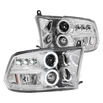 Spec-D® - Driver and Passenger Side Chrome Dual Halo Projector Headlights with Parking LEDs