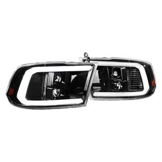 Spec-D® - Driver and Passenger Side Gloss Black LED DRL Bar Projector Headlights