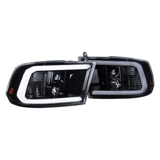 Spec-D® - Driver and Passenger Side Gloss Black/Smoke LED DRL Bar Projector Headlights
