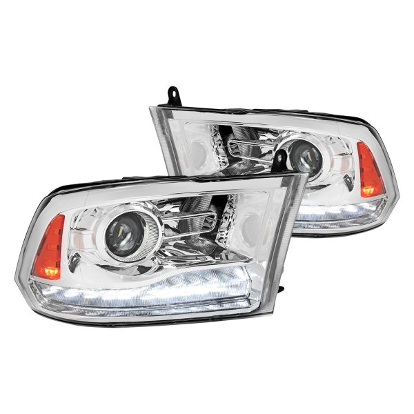 Spec-D® - Chrome Projector Headlights with Sequential LED DRL, Dodge Ram