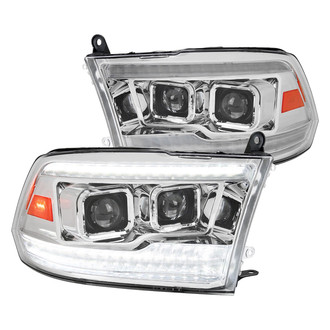 Spec-D® - Driver and Passenger Side Chrome Sequential LED DRL Bar Projector Headlights
