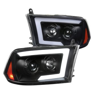 Spec-D® - Driver and Passenger Side Matte Black LED DRL Bar Projector Headlights