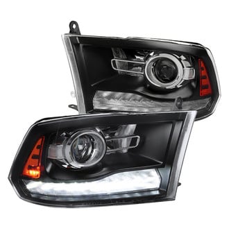 Spec-D® - Driver and Passenger Side Matte Black Projector Headlights with Sequential LED DRL